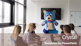  Presentation with teddy bear - Amazing theme having bear having fun with bussin backdrop and a coral colored foreground