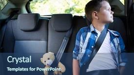  Presentation with teddy bear - Presentation featuring bear in the back seat background and a ocean colored foreground