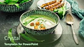  Presentation with cream - Slide deck featuring bear-leek-soup-or-ramson background and a tawny brown colored foreground