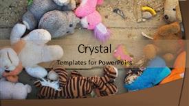  Presentation with scene - Amazing presentation theme having bear machine - old lose toys conceptual scene backdrop and a coral colored foreground