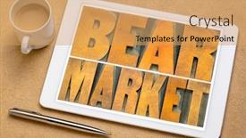  Presentation with digital finance - PPT theme featuring bear-market-word-abstract background and a coral colored foreground