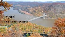  Presentation with new york state - Amazing slide set having bear mountain bridge aerial view in autumn with colorful trees in forest over hudson river in new york state backdrop and a coral colored foreground