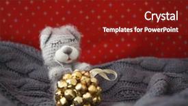  Presentation with jingle - PPT theme enhanced with bear toy and christmas jingle background and a  colored foreground