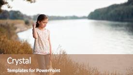  Presentation with child development developing toy - PPT theme consisting of bear walking along the path background and a coral colored foreground