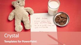  Presentation with cookies christmas - Beautiful slide set featuring bear with milk and cookies backdrop and a coral colored foreground