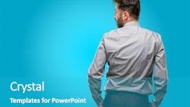  Presentation with fixing his black bow tie - Colorful PPT layouts enhanced with beard and bow tie backside backdrop and a teal colored foreground