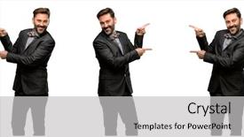  Presentation with beard - Slide set enhanced with beard and bow tie pointing background and a light gray colored foreground