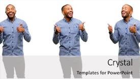 Presentation with populations african american - Slide deck having beard smiling broadly showing thumbs background and a white colored foreground