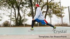  Presentation with playground - Slide set consisting of bearded-african-american-guy background and a mint green colored foreground