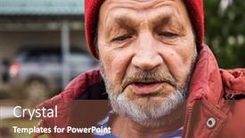  Presentation with country - Presentation theme enhanced with bearded-country-man-outdoors-portrait background and a tawny brown colored foreground