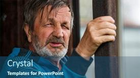  Presentation with country - Colorful slides enhanced with bearded-country-man-outdoors-portrait backdrop and a ocean colored foreground