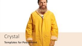  Presentation with fisherman - Beautiful PPT theme featuring bearded-fisherman-with-a-yellow backdrop and a gold colored foreground