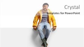  Presentation with fisherman - Beautiful PPT theme featuring bearded-guy-fisherman backdrop and a white colored foreground