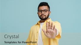  Presentation with blue yellow - PPT theme enhanced with bearded-indian-man-wearing-yellow background and a coral colored foreground