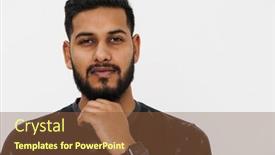 Presentation with smartwatch - Presentation theme having bearded-indian-man-with-smartwatch background and a tawny brown colored foreground