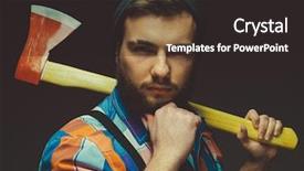  Presentation with respiratory system male anatomy - Audience pleasing presentation design consisting of bearded male holds an axe backdrop and a dark gray colored foreground