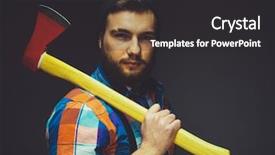  Presentation with respiratory system male anatomy - Amazing slide deck having bearded male holds an axe backdrop and a dark gray colored foreground