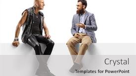  Presentation with vernier caliper bearing isolated - PPT theme consisting of bearded-man-and-a-punker background and a light gray colored foreground