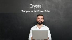  Presentation with gold man smile - Theme consisting of bearded man holding silver personal background and a dark gray colored foreground