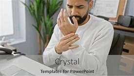  Presentation with pain - Presentation design featuring bearded-man-in-pain-holding and a light gray colored foreground