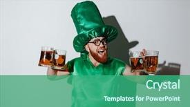  Presentation with happy angry - Presentation enhanced with bearded man in st patriks background and a ocean colored foreground