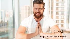  Presentation with meditation - Slide set consisting of bearded-man-meditation-near background and a lemonade colored foreground