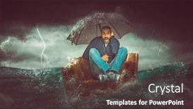  Presentation with thunderstorm - Presentation enhanced with bearded-man-sitting background and a tawny brown colored foreground