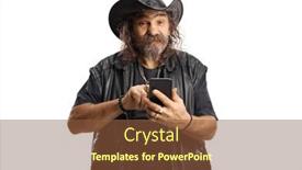  Presentation with cowboy hat - Slide deck enhanced with bearded-man-with-a-leather background and a tawny brown colored foreground