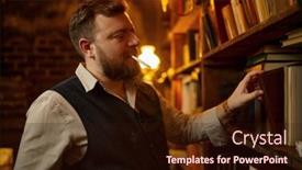  Presentation with habit - PPT theme featuring bearded-man-with-cigarette-takes background and a wine colored foreground