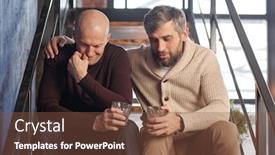  Presentation with whisky - Colorful slides enhanced with bearded-man-with-glass backdrop and a tawny brown colored foreground