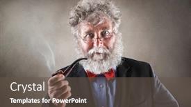  Presentation with pipe - Beautiful PPT layouts featuring bearded-man-with-glasses backdrop and a dark gray colored foreground
