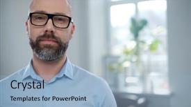  Presentation with aged - Audience pleasing PPT theme consisting of bearded middle-aged man wearing backdrop and a light blue colored foreground