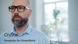  Presentation with aged - Amazing presentation design having bearded middle-aged man wearing backdrop and a light blue colored foreground