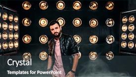  Presentation with singer - Beautiful presentation theme featuring bearded singer on stage backdrop and a tawny brown colored foreground