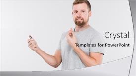  Presentation with referee - Audience pleasing slides consisting of bearded-young-sports-trainer backdrop and a white colored foreground