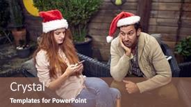  Presentation with company - Cool new slide deck with beardy-caucasian-guy-in-company backdrop and a coral colored foreground