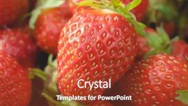  Presentation with strawberries - Beautiful presentation design featuring bearing fruits - pile of ripe garden strawberries backdrop and a tawny brown colored foreground