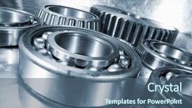  Presentation with aerospace - Beautiful slide set featuring bearings cogwheels and gears titanium backdrop and a ocean colored foreground