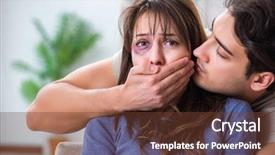  Presentation with anger - Presentation design consisting of beat anger - desparate wife with aggressive husband background and a tawny brown colored foreground