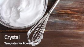  Presentation with egg - Colorful PPT theme enhanced with beaten - whipped egg whites for cream backdrop and a tawny brown colored foreground