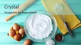  Presentation with egg - Amazing slide set having beaten - whipped egg whites for cream backdrop and a arctic colored foreground