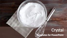  Presentation with egg - PPT theme having beaten - whipped egg whites for cream background and a tawny brown colored foreground