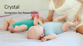  Presentation with babies - Presentation consisting of beatiful - indoor portrait of young happy background and a soft green colored foreground