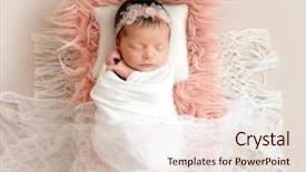  Presentation with baby sleeping - Audience pleasing slide set consisting of beatiful - little cutie infant girl sleeping backdrop and a lemonade colored foreground