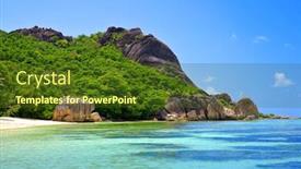  Presentation with luxury travel - Colorful slides enhanced with beatiful-beach-anse-source-d backdrop and a tawny brown colored foreground