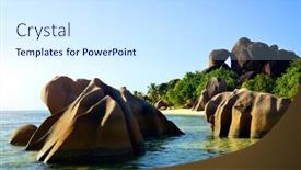  Presentation with luxury travel - Presentation theme having beatiful-beach-anse-source-d background and a white colored foreground