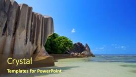  Presentation with luxury travel - Presentation theme having beatiful-beach-anse-source-d background and a tawny brown colored foreground