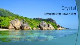  Presentation with luxury travel - PPT layouts enhanced with beatiful-beach-anse-source-d background and a light blue colored foreground