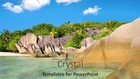  Presentation with beach rocks - Amazing presentation theme having beatiful-beach-anse-source-d backdrop and a yellow colored foreground