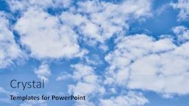  Presentation with sunny sky - PPT theme enhanced with beatiful-blue-sky-with-clouds background and a light blue colored foreground
